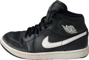Jordan 1 Mid Black White Size 9 W (7.5 Men’s) Pre-Owned BQ6472-011